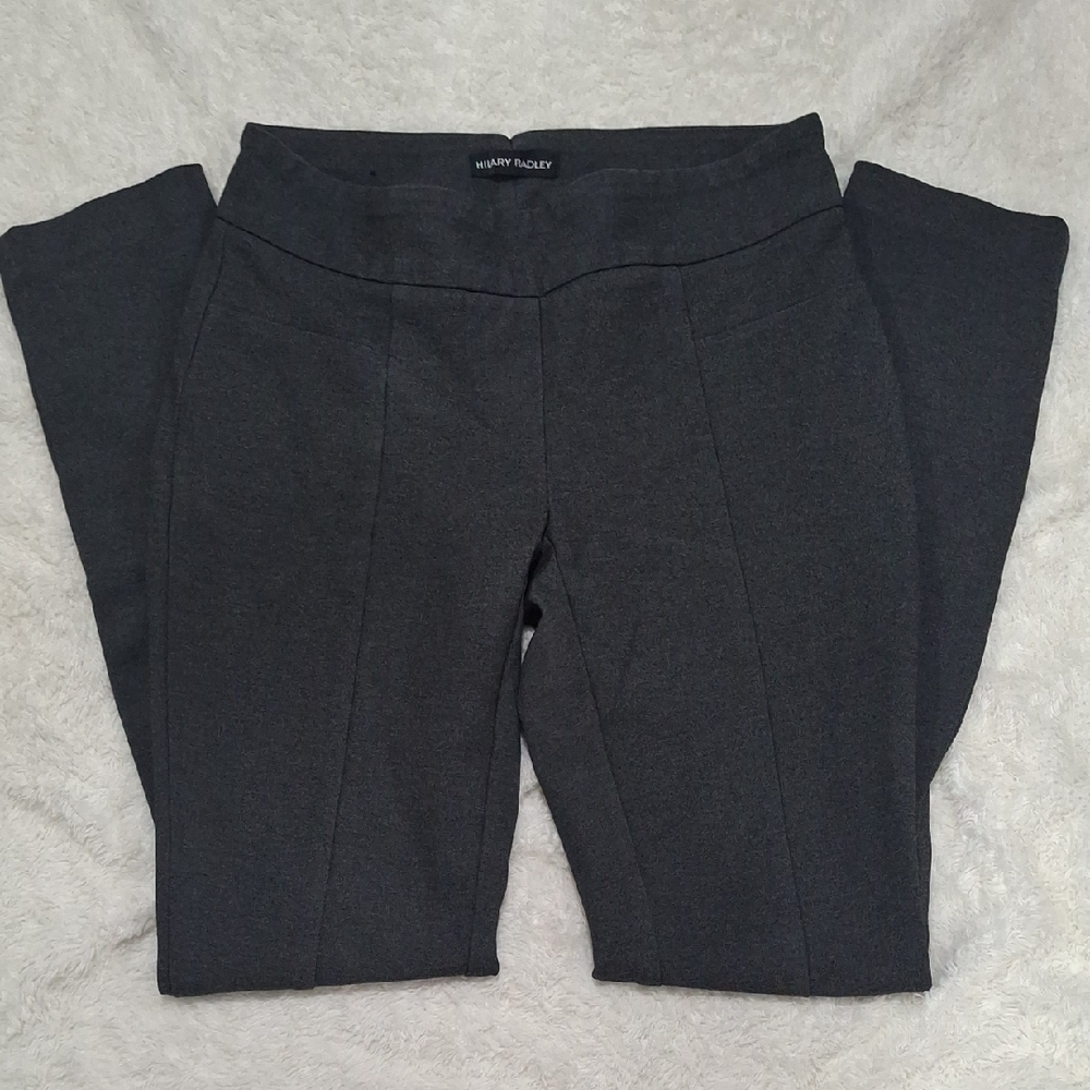 Hilary Radley Gray Trousers Professional Flat Front